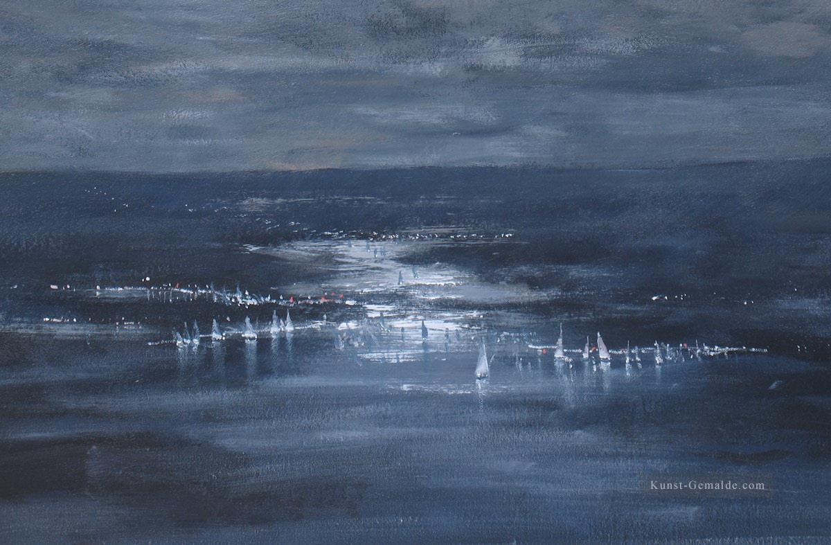 moonlight Regatta abstrakte Seestück Ölgemälde